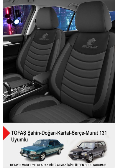 Panther Serisi Keten Kumaş Oto Koltuk Kılıfı Tofaş Kartal-şahin-doğan-serçe-tempra İle Uyumlu Füme