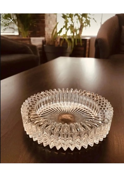 Kristal Cam Lüks Küllük Cam Turuncu Yuvarlak