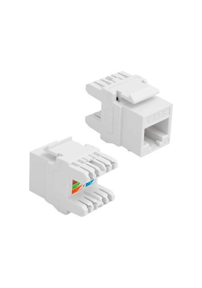 10 Adet - Rj45 Cat6 Utp 180 Derece Keystone Jack