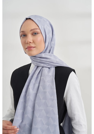Armanda Cotton Monogram Geometrik Desen Şal 3120 Gri