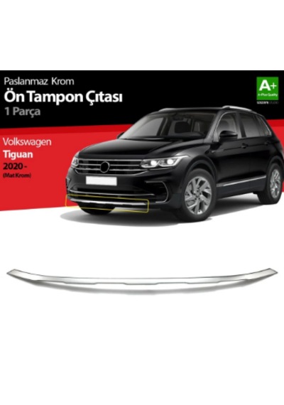 Vw Tıguan 2020+ Ön Tampon Çıta Alt Kromu Paslanmaz