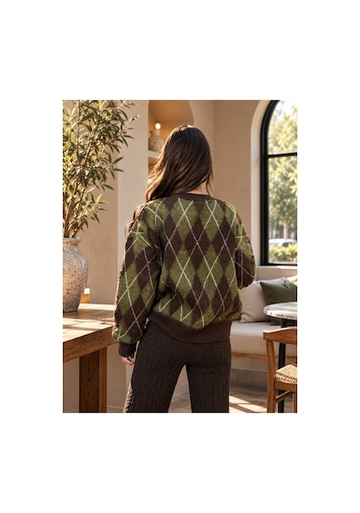 Cloudymood Kadın Bordo Lacivert Baklava Desenli Bisiklet Yaka Oversize Triko Kazak Kahverengi-haki - 937711675 Kahverengi-haki Cloudymood Kadın Bordo Lacivert Baklava Desenli Bisiklet Yaka Oversize Triko Kazak Kahverengi-haki - 937711675 Kahverengi-haki