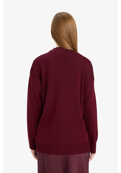 Defacto Relax Fit V Yaka Hırka E6134ax25aubr459 Bordo