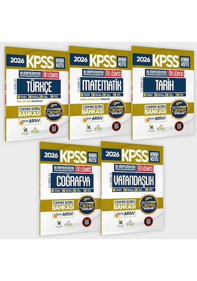 2026 Fullönlisans Kpss Kara Kutu ÖSYM Çıkmış Soru Bankası 5li Modül Set Son 15 Yıl(sadece Ön Lisans)