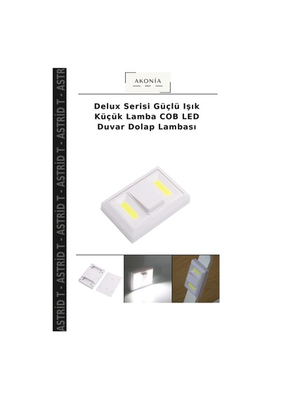 Delux Serisi Güçlü Işık Küçük Lamba Cob Led Duvar Dolap Lambası Beyaz Işık