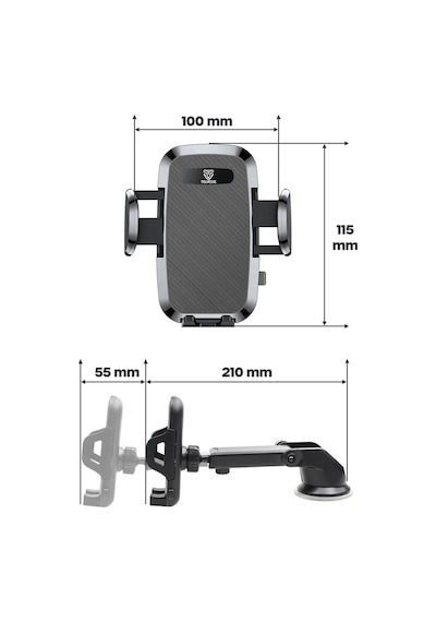2 Modlu Klima + Torpido Araç Telefon Tutacağı Cam Havalandırma Vantuzlu Araba Telefon Tutucu Tt01
