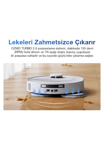 Ecovacs Deebot T30C 1 L Solüsyonlu Beyaz Robot Süpürge