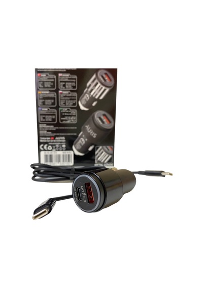 Auris Oto Çakmaklık 45 W Araç Şarj Cihazı Seti 2 Port Pd + Typec