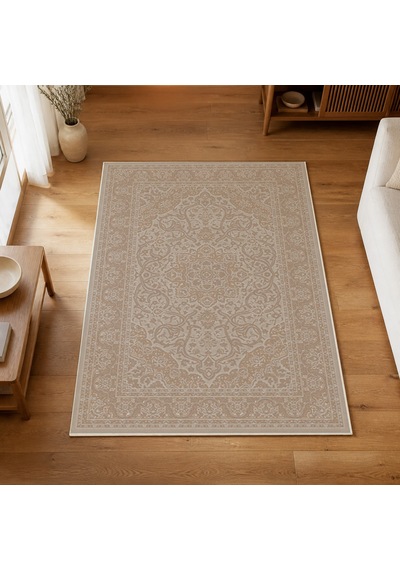 Kartela Halı Aven Halı Jüt Taban Dokuma Halı Bej - 120 X 180 Cm