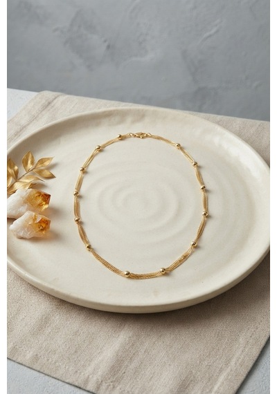 Cm Top Zincirli Gold Renk 50 Cm Kadın Kolye Çr
