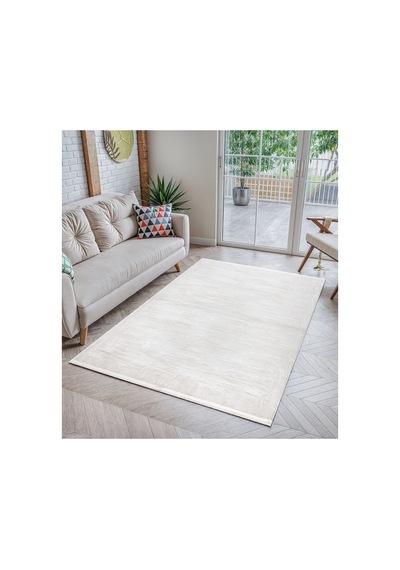 Badelya Home Krem Ekru 7102 Modern Doğal Taban Saçaklı Salon Koridor Mutfak Çocuk Oturma Odası Halı Yolluk 7102krem