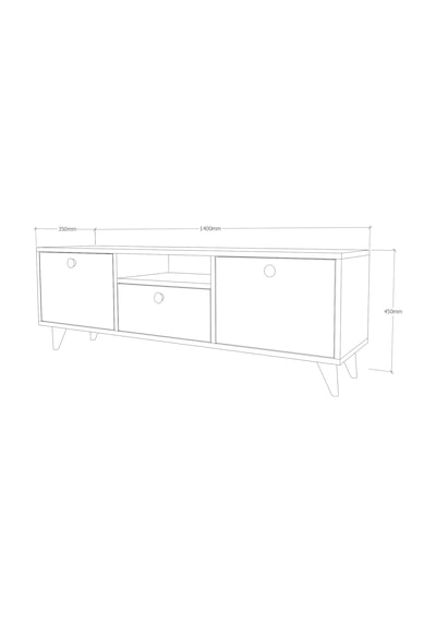 Conceptiva Relax Çift Renkli TV Sehpası 140 Cm 3 Kapaklı Tv Ünite - Antrasit-Ceviz