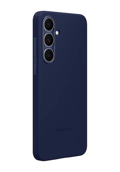 Samsung Uyumlu Galaxy S25 Fe Silikon Kılıf Koyu Mavi Koyu Mavi