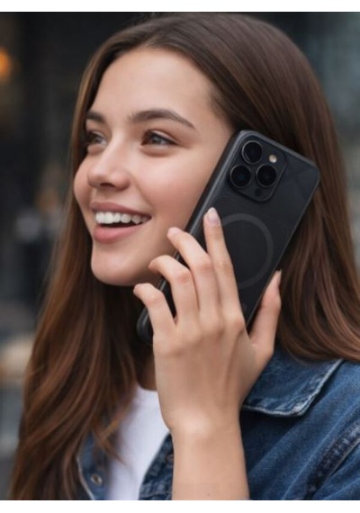 Ag Glass Apple Uyumlu iPhone 17 Pro Max Telefon Kılıfı Siyah
