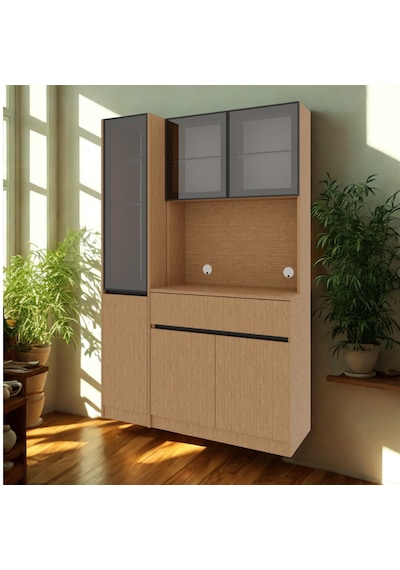 Nordıc Wood Led Li Kahve Köşesi Ünitesi Sol Vitrinli Füme Cam Komple Mdf Modern Mutfak Dolabı Kahverengi Nordıc Wood Led Li Kahve Köşesi Ünitesi Sol Vitrinli Füme Cam Komple Mdf Modern Mutfak Dolabı Kahverengi
