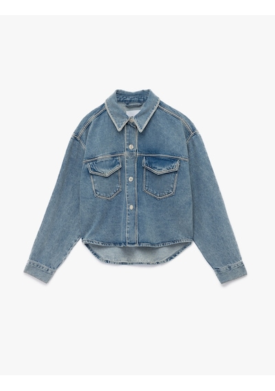 Koton Klasik Yaka Uzun Kollu Pamuklu Düğmeli Cepli Taşlı Denim Ceket Açık İndigo 6wal50005md Açık Indigo Koton Klasik Yaka Uzun Kollu Pamuklu Düğmeli Cepli Taşlı Denim Ceket Açık İndigo 6wal50005md Açık Indigo