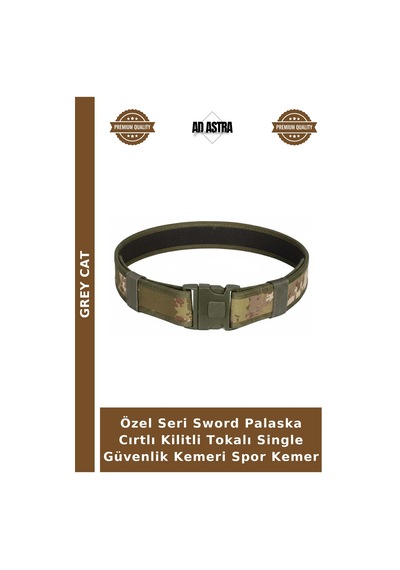 Grey Cat Özel Seri Sword Palaska Cırtlı Kilitli Tokalı Single Güvenlik Kemeri Spor Kemer Çok Renkli