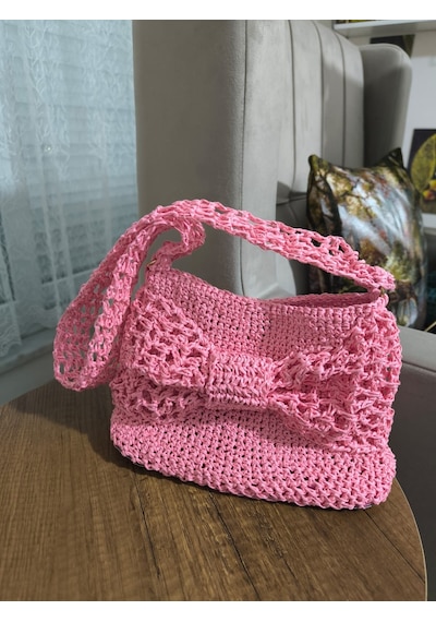 Pembe Kağıt İp Özel Tasarım Çanta