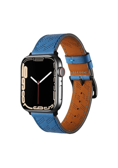 Watch 38mm Uyumlu Krd-76 Pu Deri Kordon Strap Kayış Clo- Mavi