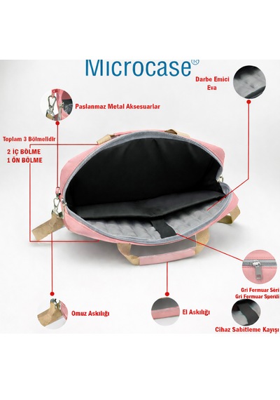 Microcase Honor Magicpad 2 12.3 İnch Tablet İle Uyumlu Tablet Notebook Apple MacBook Çantası + Bluetooth Klavye Ve Mouse Set Pembe - Al5895