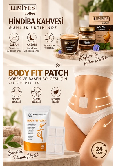 Body Fit 30 Lu Göbek Bandı + 100 Gr Lumiyes Detox Kahvesi İçten Ve Dıştan Destek