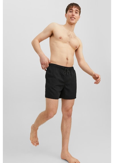 Jack & Jones Jpstfıjı Jjswım Solıd Ly Siyah Erkek Deniz Şortu 000000000101927803 Siyah