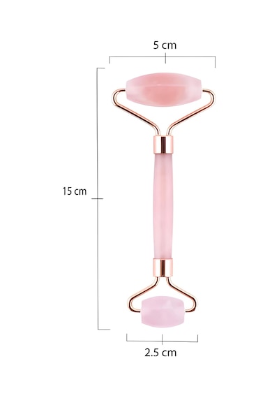 Pembe Kuvars Face Roller Doğal Taş Yüz Masaj Aleti