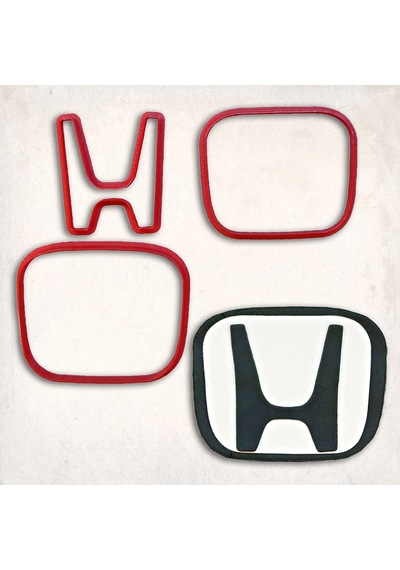 Honda Logo Detay Kurabiye Kalıp Seti 3 Lü KIrmızı