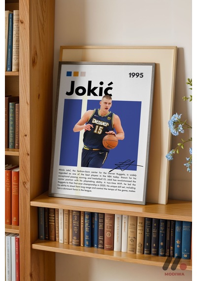 Jokic Basketbol Posteri, Siyah Çerçeveli Duvar Tablosu - Spor Severlere Hediye