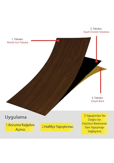 Tink Kendinden Yapışkanlı Teak Desenli Pvc Parke 25x80 Cm / 5 Adet
