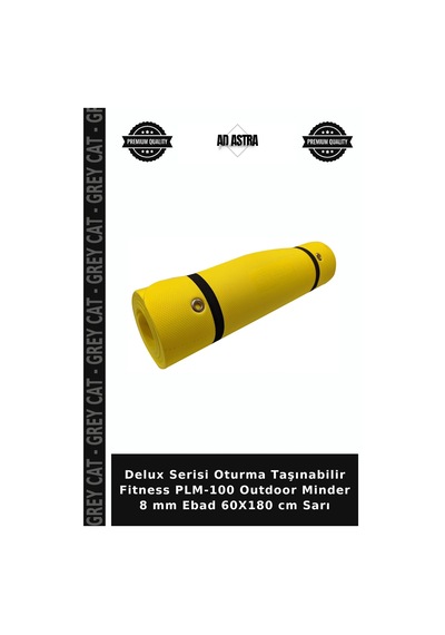 Delux Serisi Oturma Taşınabilir Fitness Plm-100 Outdoor Minder 8 Mm Ebad 60x180 Cm Sarı
