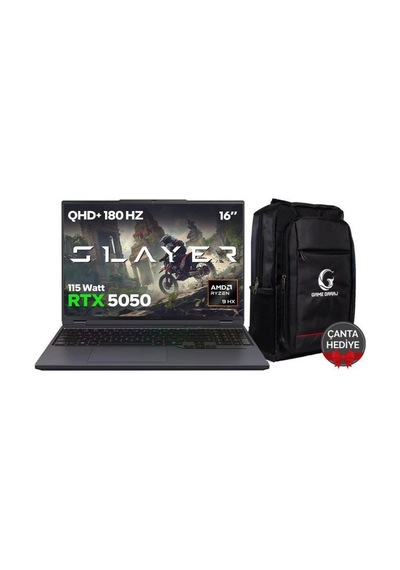 Game Garaj Slayer R9T-5050 C6 R9 7845HX 32 GB 1 TB SSD RTX5050 16" Free Dos Dizüstü Bilgisayar