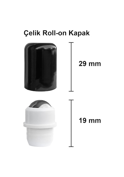 10 Ml Çelik Roll On Şişesi 10 Cc Sızdırmaz Siyah Kapaklı Cam Şişe 6 Adet Amber, 10