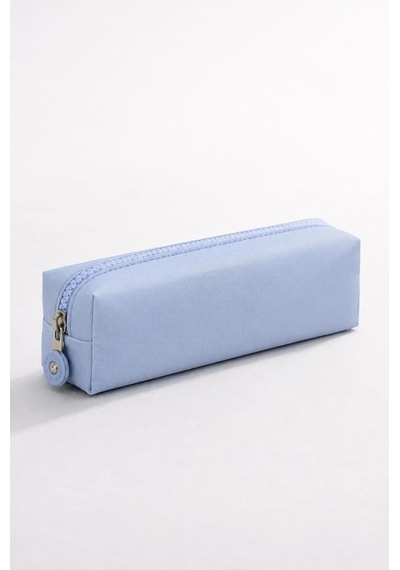 Krinkıl Kumaş Tek Gözlü Sosis Kalemlik, Su Geçirmez, Astarlı Buz Mavisi Genel