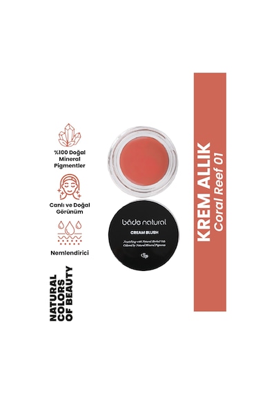 Bade Natural Krem Allık 01 Coral Reef