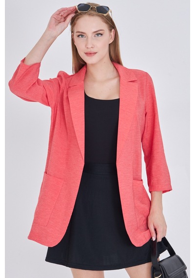 Armonika Kadın Pembe Cepli Oversize Ceket Arm-25y001064