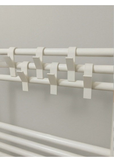 3dprototürk Banyo 6'lı Set Havlupan Radyatör Askısı Kaydırmaz Pratik Havlu Askılığı 10 Cm Q 3d Baskı Beyaz