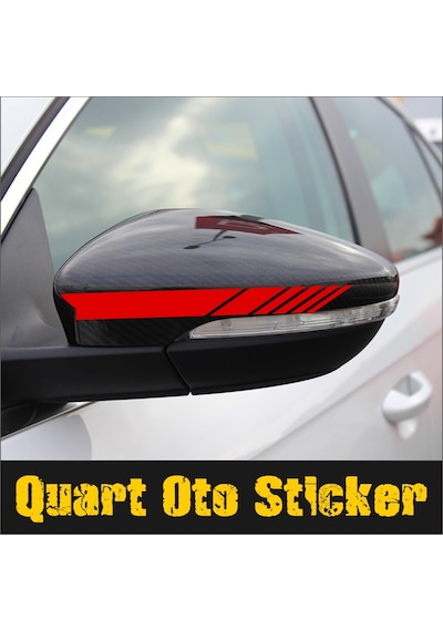 ( 6 Adet ) Yan Ayna Oto Şerit Sticker, Araba Sticker