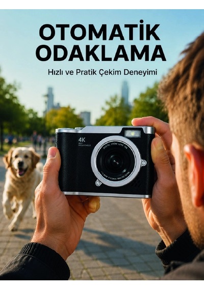 Otomatik Odaklamalı 4k Dijital Kamera 2.4 İnç Hd Ekran