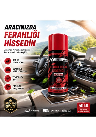 Klima Koku Giderici Bombası 150 Ml - Araç İçi Koku Giderici, Klima Temizleyici, Kalıcı Ferahlık Jeune Mor Koku Kırmızı