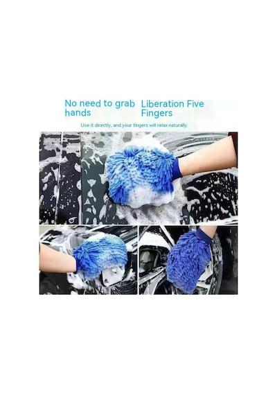 Mikrofiber Şönil Temizlik Bezi Makarna Eldiven Oto Yıkama Köpükleme Eldiveni