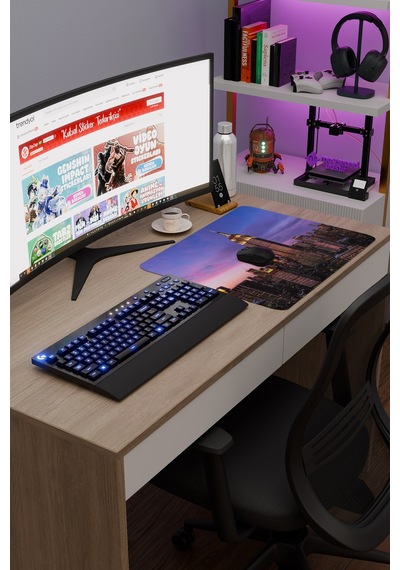 New York Amerika V1 48x40 Xl Gaming Kauçuk Kaymaz Taban Mouse Pad Fare Altlığı