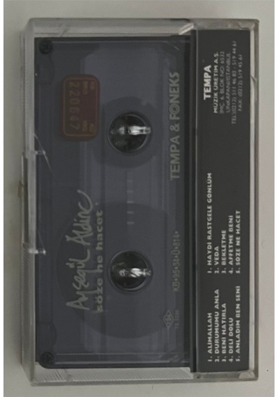 Ayşegül Aldinç Söze Ne Hacet Kaset Orjnal Dönem Baskı Kaset