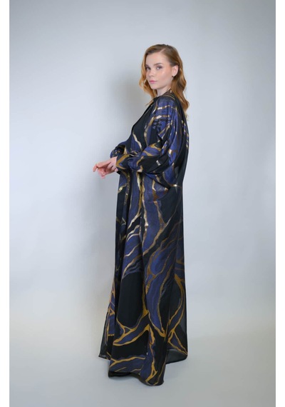 Crystalia Jakar Kumaş Ve İç Elbiseli Sendi Kumaş İkili Takım Abaya Çok Renkli