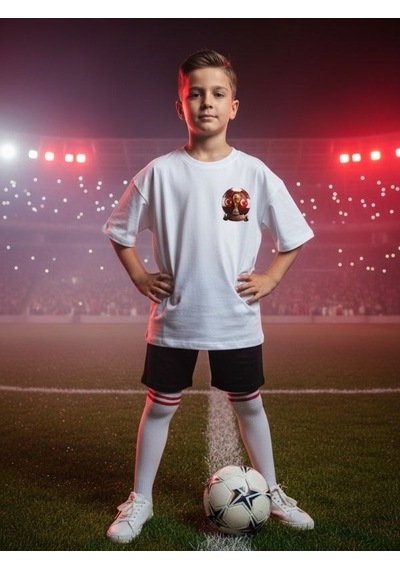 Zekids Erkek Çocuk World Cup 2026 Baskılı T-shirt-17255 Beyaz