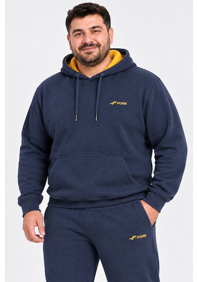 Fore Sport Erkek Kapüşonlu 3 İplik Şardonlu Battal Boy Eşofman Takımı Lacivert-sarı Fore Sport Erkek Kapüşonlu 3 İplik Şardonlu Battal Boy Eşofman Takımı Lacivert-sarı