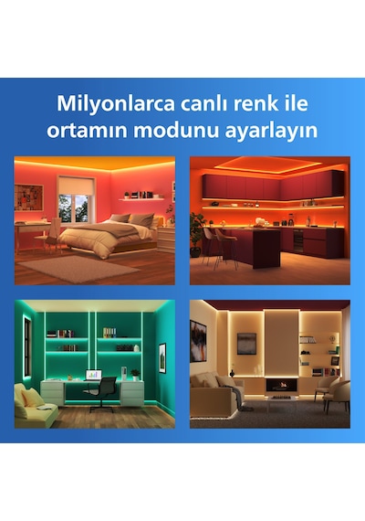 Philips Smart Lighting Rgb Led Şerit 10 M Type-c - Google Home, Alexa, Homekit Ve Matter Uyumlu Çok Renkli