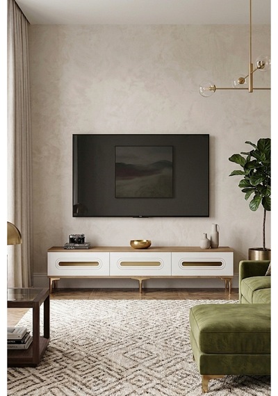 Tsa1806dbg - Rany Tsa180 Tv Stand, Tv Sehpası Ve Tv Ünitesi Safirmeşe-beyaz-gold 180cm Tsa1806dbg - Rany Tsa180 Tv Stand, Tv Sehpası Ve Tv Ünitesi Safirmeşe-beyaz-gold 180cm