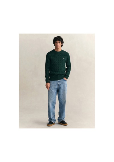 Gant Erkek Yeşil Regular Fit Bisiklet Yaka Kazak-24765 374-yeşil
