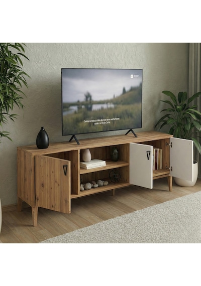 Lusso Modern Ayaklı Tv Ünitesi Alt Modül - Atlantik Çam Atlantik Çam